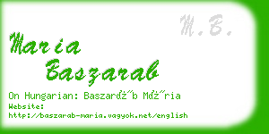 maria baszarab business card